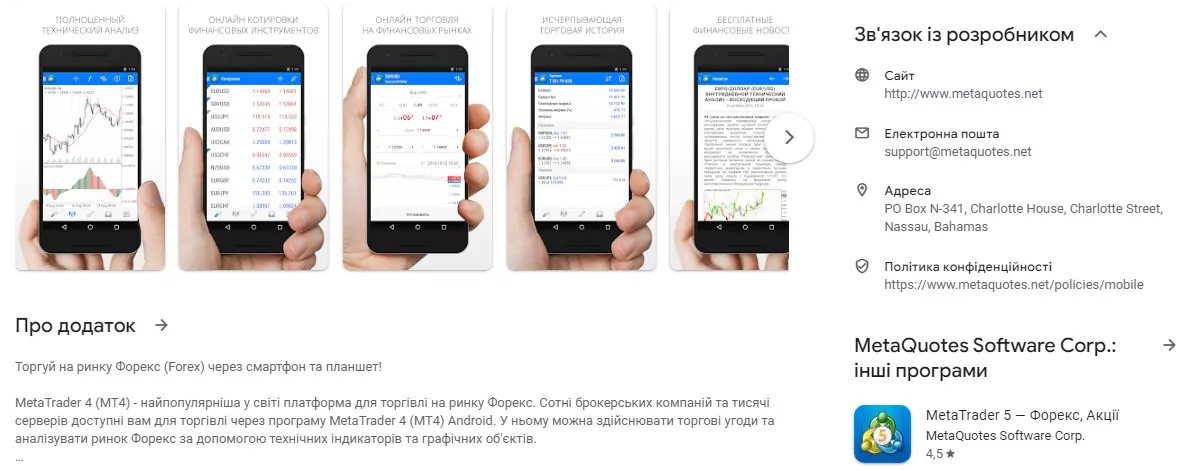 1-3 Metatrader на операційній системі Android
