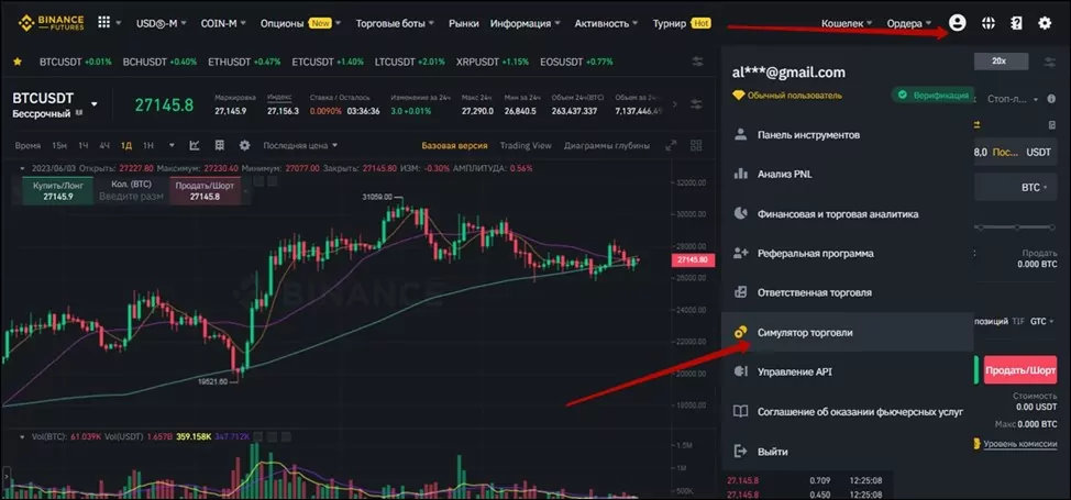 1511 відкрити деморахунок на Binance Futures