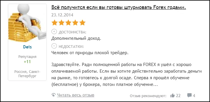 відгук про forex