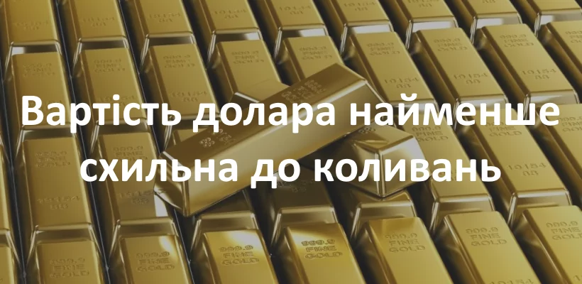 Вартість долара найменше схильна до коливань